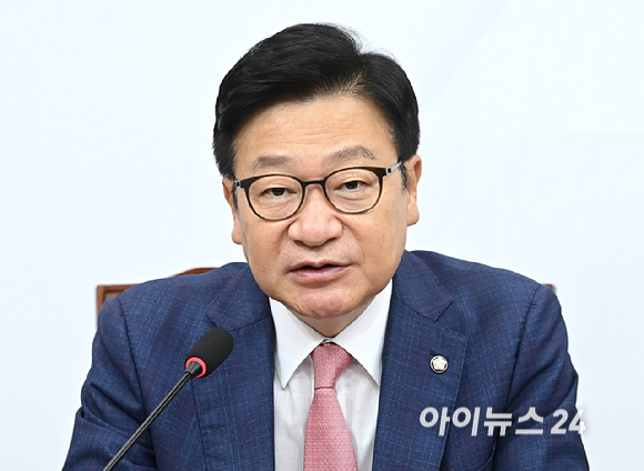 정점식 국민의힘 원내대표가 6일 서울 여의도 국회에서 열린 최고위원회의에서 발언하고 있다. [사진=곽영래 기자]