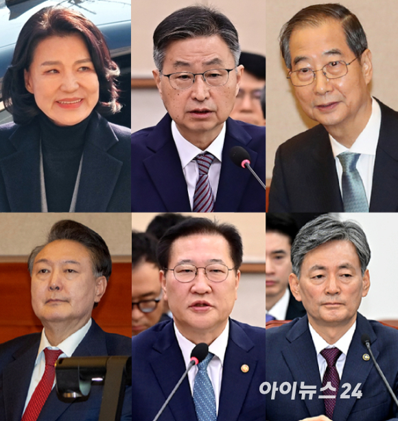 이창수 서울중앙지검장(왼쪽부터), 조상원 중앙지검 4차장, 최재훈 중앙지검 반부패수사2부장이 지난 17일 서울 종로구 헌법재판소에서 열린 검사 3인에 대한 탄핵심판 1차 변론기일에 출석해 자리하고 있다. 2025.2.17 [사진=연합뉴스]