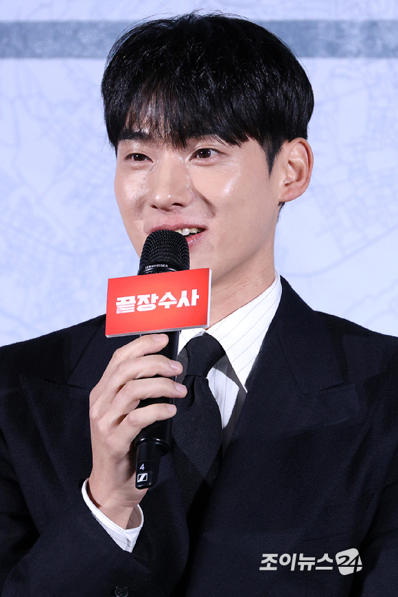 배우 정가람이 9일 오전&nbsp;서울 CGV 용산아이파크몰점에서 열린 영화 '끝장수사'(감독 박철환) 제작보고회에 참석해 소감을 말하고 있다. [사진=문수지 기자]