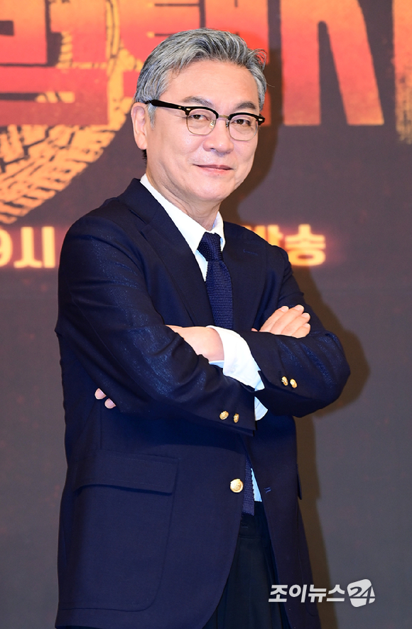 배우 김의성이 18일 오후 서울 양천구 목동 SBS에서 열린 SBS 새 금토드라마 '모범택시3' 제작발표회에 참석하고 있다. [사진=정소희 기자]