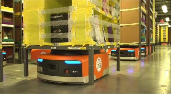 아마존의 로보틱스 사업은 2012년에 인수된 키바시스템즈의 로봇에서 출발했다  [사진=아마존]