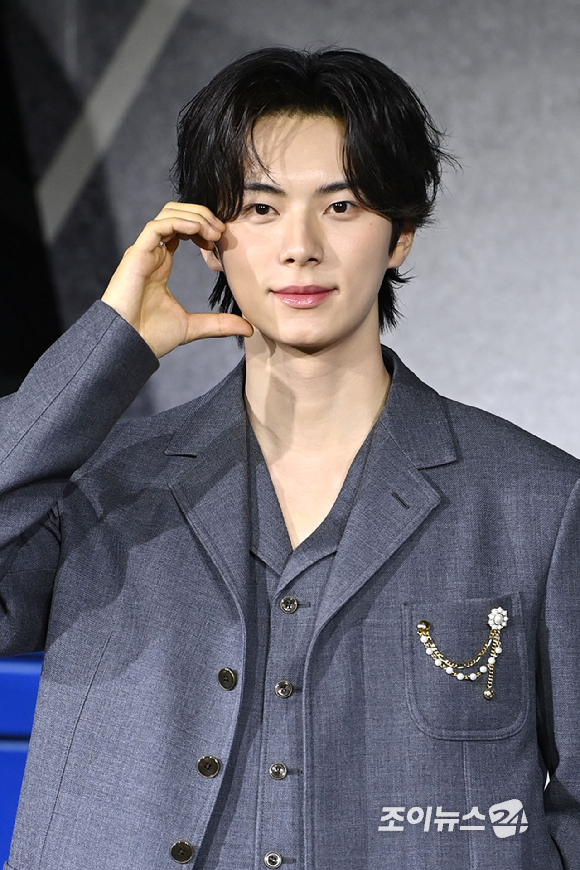 배우 이채민이 22일 오전 서울 강남구 삼성동 웨스틴 서울 파르나스에서 열린 넷플릭스 시리즈 '캐셔로' 제작발표회에 참석해 포즈를 취하고 있다. [사진=문수지 기자]