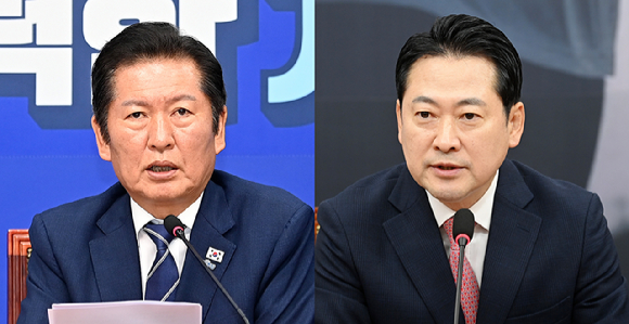 한동훈 전 국민의힘 대표(왼쪽), 조국 조국혁신당 대표[사진=연합뉴스]