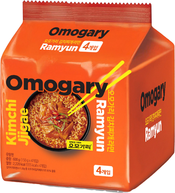 롯데마트와 슈퍼의 단독 상품 '오모가리 김치찌개라면'. [사진=롯데마트]