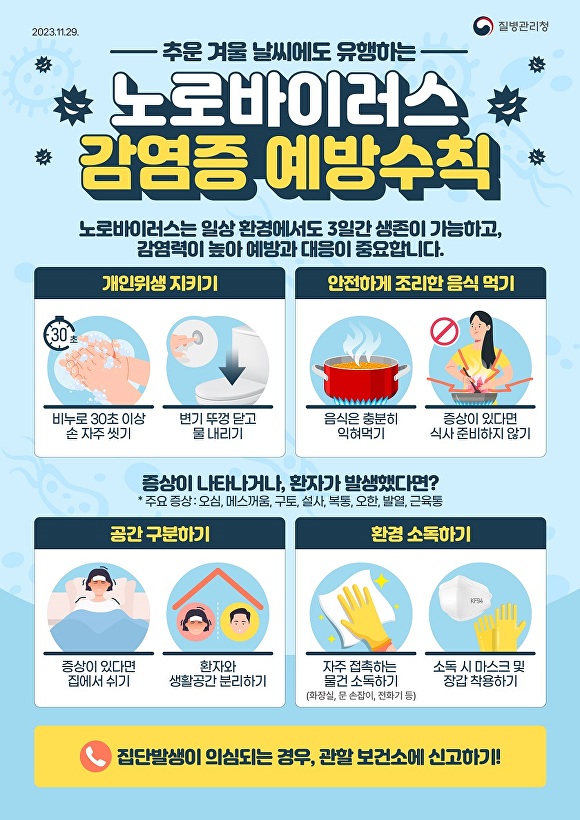 노로바이러스 감영증 예방수칙 포스터 [사진=평택시]