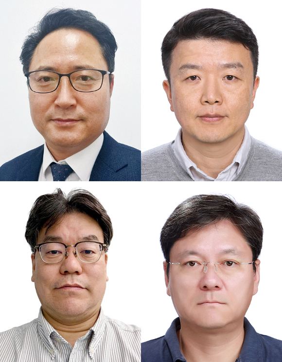 정주영 AF운영본부장(왼쪽 위부터 시계 방향으로), 이혁 경영기획부문장, 오현석 솔루션개발본부장, 배상균 그룹AX운영센터장. [사진=대동에그테크]