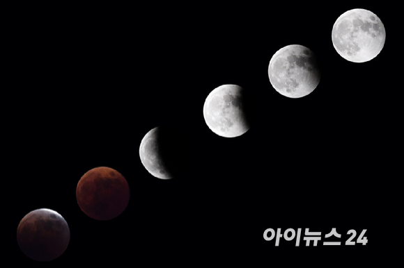 2022년 우리나라에서 일어났던 개기월식. [사진=문수지 기자]
