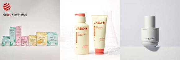 아모레퍼시픽이 2025 레드닷 디자인 어워드에서 본상을 수상한 3개 품목. [사진=아모레퍼시픽]