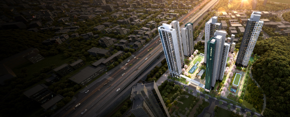 대우건설이 수주한 마포 성산 모아타운 3구역 &lsquo;마포 푸르지오 트레스 로열&rsquo; 조감도. [사진=대우건설]