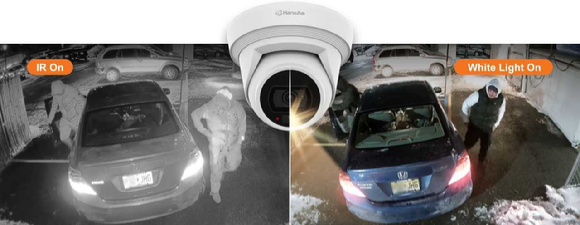 한화비전의 '듀얼 라이트' 탑재한 Q시리즈 AI 카메라. [사진=한화비전]