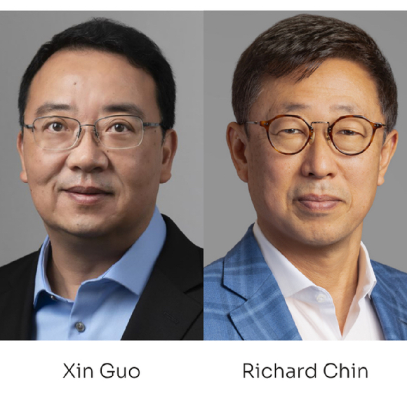 신궈(왼쪽)&middot;진정훈 솔리다임 공동 최고경영자(CEO). [사진=솔리다임 홈페이지 캡처]