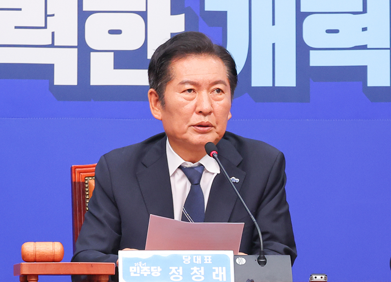 더불어민주당 정청래 대표가 지난 6일 서울 여의도 국회에서 열린 최고위원회의에서 발언하고 있다. 2025.8.6 [사진=연합뉴스]