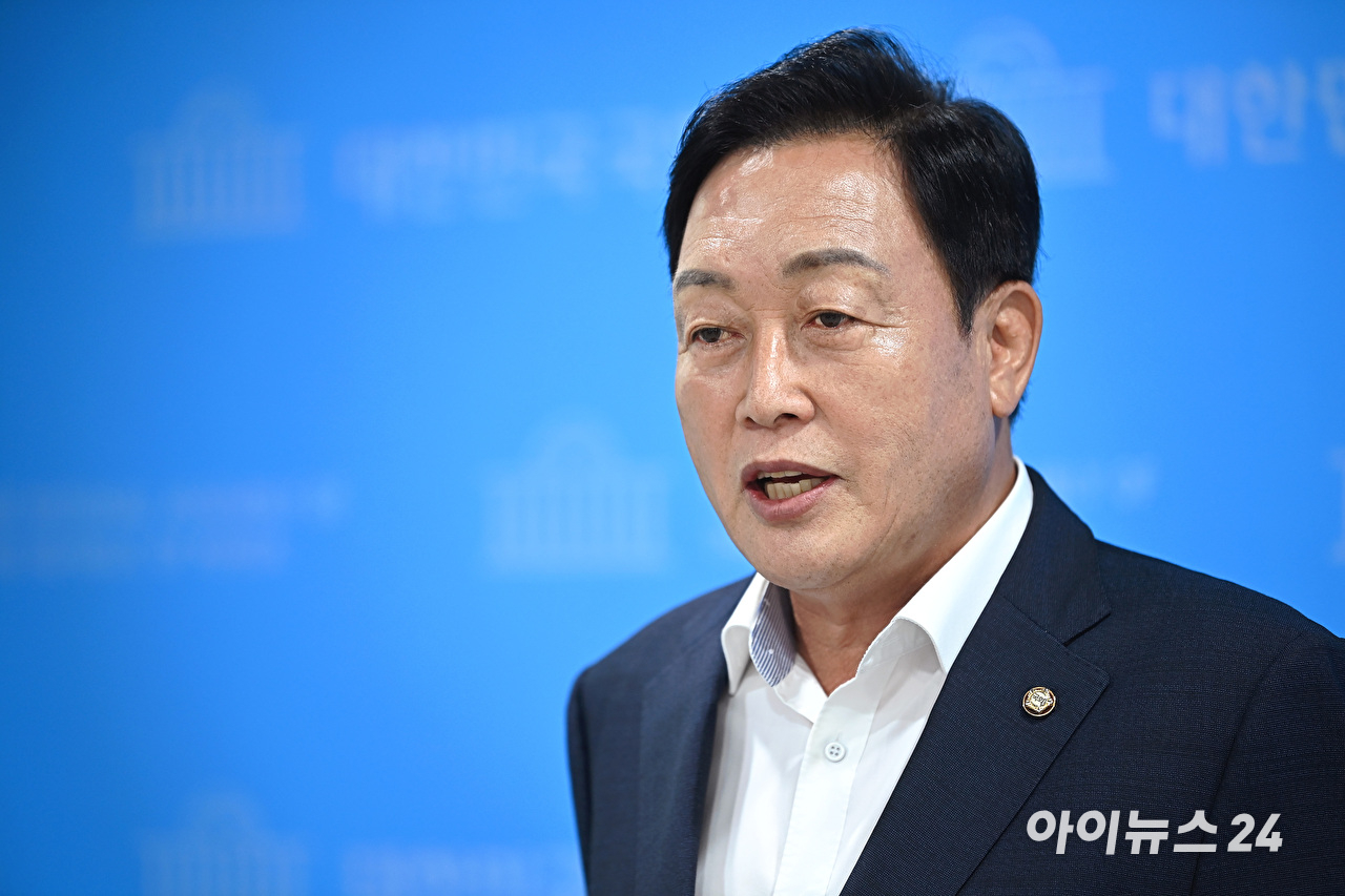 김선교 국민의힘 의원이 지난 7월 7일 오전 서울 여의도 국회에서 특별검사의 출국금지 관련 기자회견을 하고 있다. [사진=곽영래 기자]