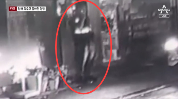 지난달 28일 신고를 받고 출동한 경찰이 수색은 하지 않고 담배만 피우다 떠난 것으로 알려졌다. [사진=채널A 보도화면 캡처]