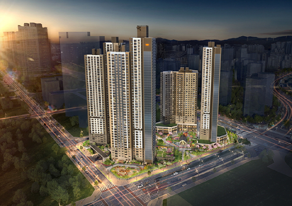 'e편한세상 동탄역 어반원' 단지 조감도. [사진=DL이앤씨]