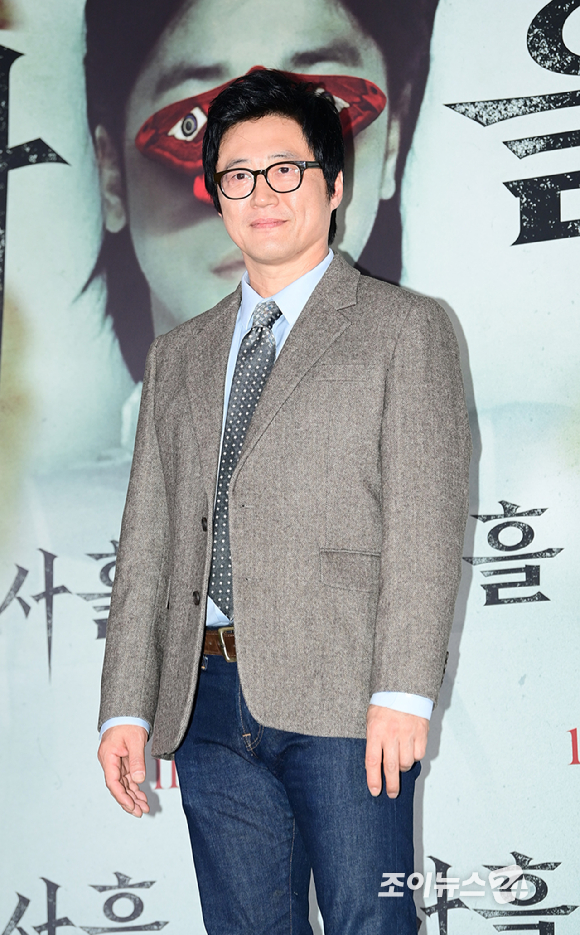 배우 박신양이 12일 오후 서울 CGV 용산아이파크몰에서 열린 영화 '사흘'(감독 현문섭) 언론시사회에 참석하고 있다. [사진=정소희 기자]