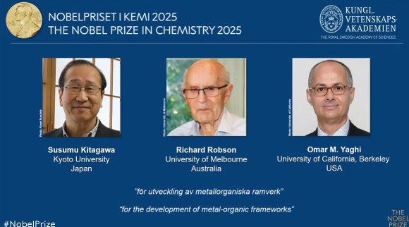 올해 노벨화학상은 무한한 가능성을 열어젖힌 금속-유기 골격체(MOF)를 개발한 이들에게 돌아갔다. [사진=노벨위원회]