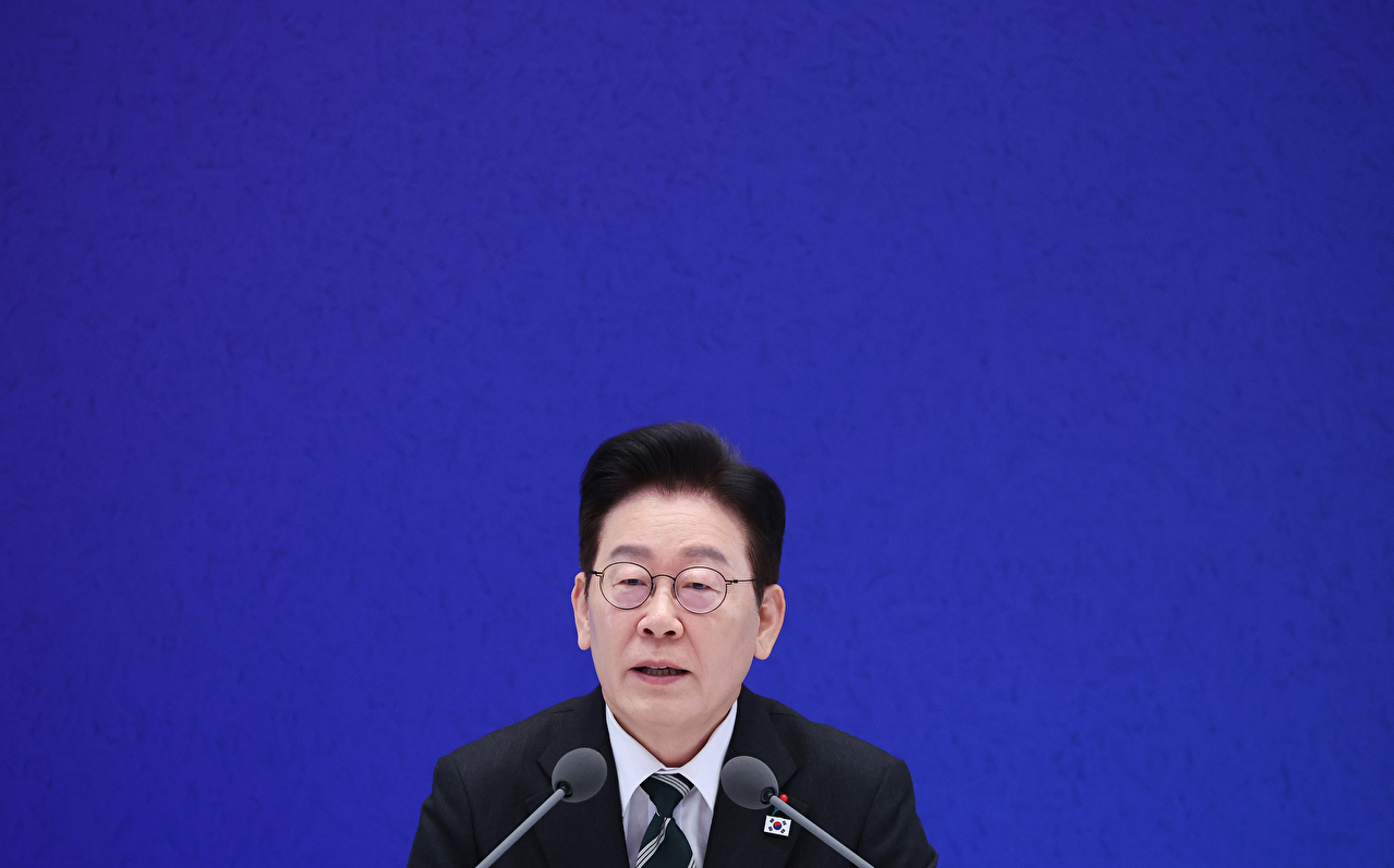 이재명 대통령이 21일 청와대 영빈관에서 열린 신년기자회견에서 발언하고 있다. 2026.1.21 [사진=연합뉴스]