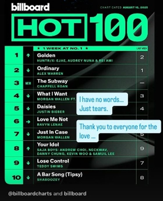 '케데헌' 루미 역의 이재 [사진=이재 SNS]