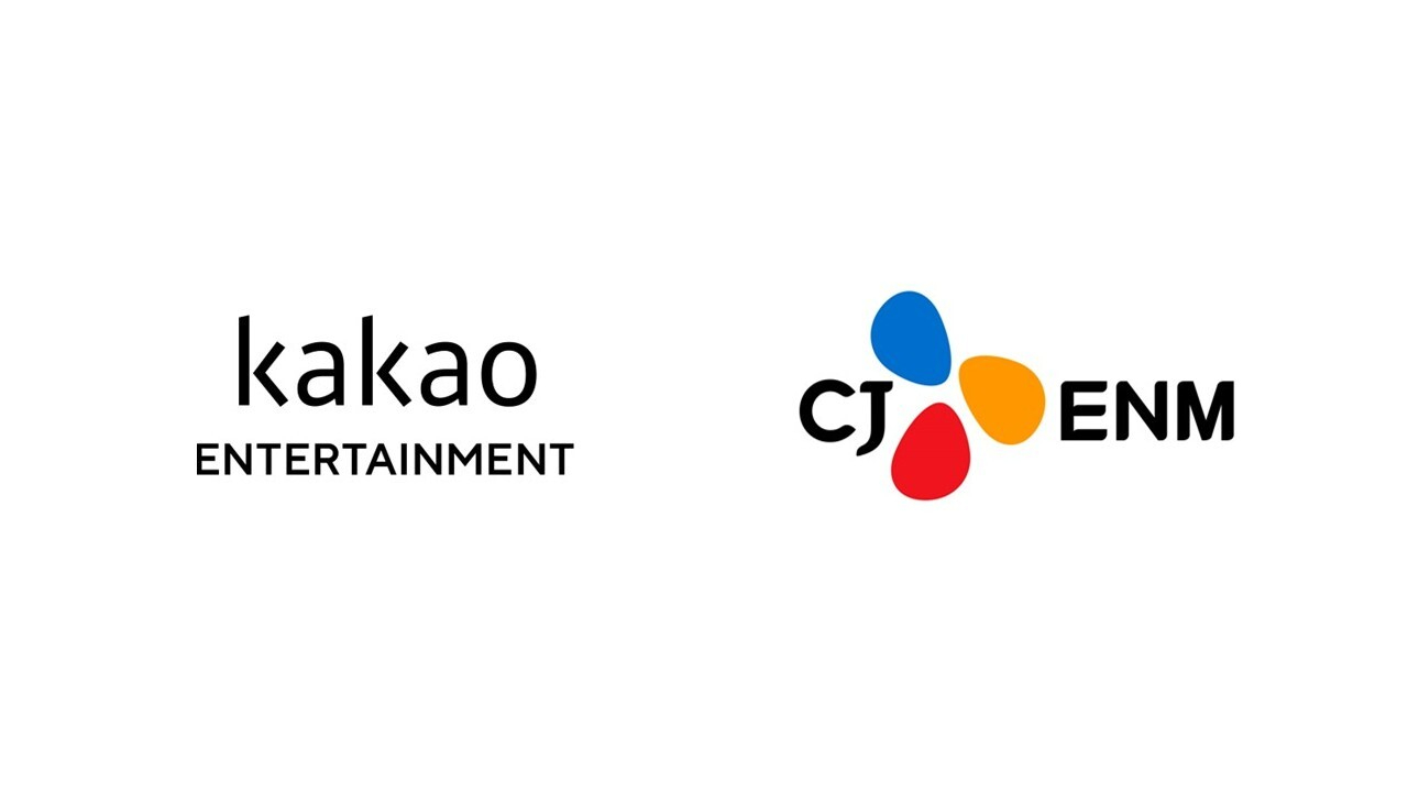 카카오엔터테인먼트(왼쪽)와 CJ ENM 기업 이미지(CI) [사진=카카오엔터테인먼트]