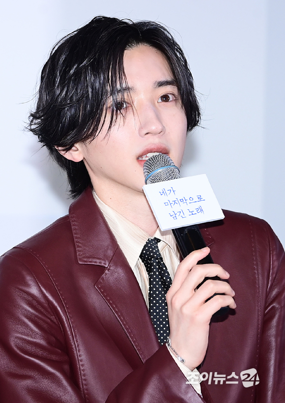 일본 배우 미치에다 슌스케가 3일 오후 서울 용산구 CGV 용산아이파크몰점에서 진행된 영화 '네가 마지막으로 남긴 노래' 내한 기자간담회에 참석하고 있다. [사진=정소희 기자]