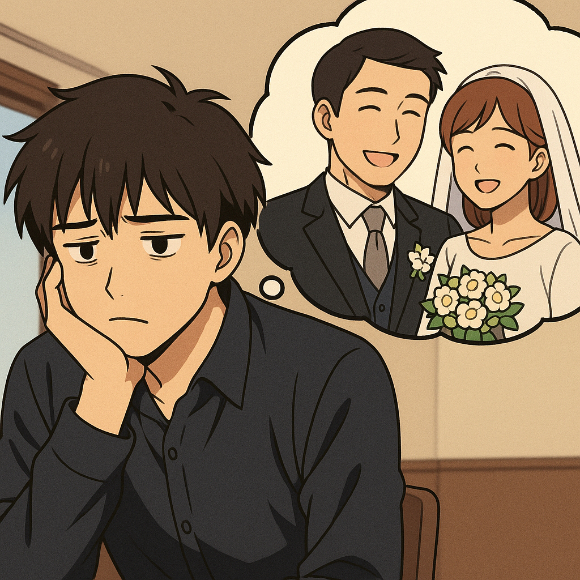 전 여자친구와 친구의 결혼 소식을 접한 한 남성이 복잡한 심경을 드러냈다. 사진은 AI로 생성한 이미지. [사진=챗GPT]