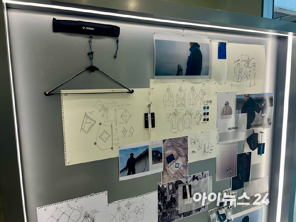 헬리녹스 웨어의 모듈을 설명하는 전시. [사진=송대성 기자]