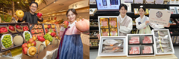 각 유통 채널이 올해 추석연휴를 맞아 프리미엄&middot;산지직송 수요를 겨냥한 다양한 선물세트를 선보인다. [사진=현대백화점&middot;이마트]
