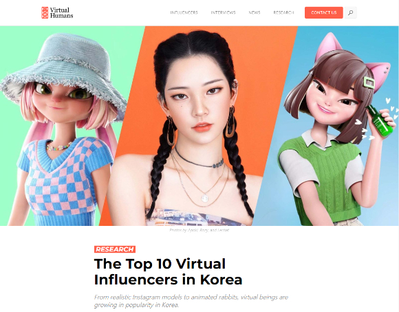 미국 전문지 '버츄얼 휴먼스'가 K-버츄얼 탑(TOP) 1 아티스트로 아뽀키를 선정했다. 사진 왼쪽부터 아뽀키, 로지, 르샤. [사진=에이펀인터렉티브]