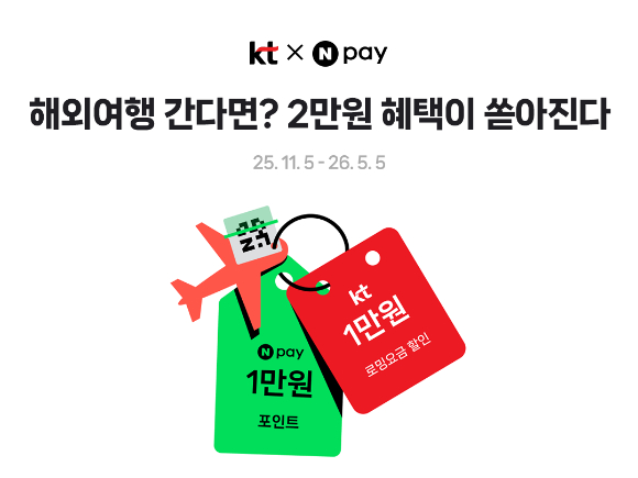 KT, 겨울 로밍 고객 대상 요금 할인·네이버페이포인트 제공