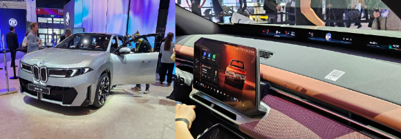 BMW iX3 전시와 내부 디스플레이. [사진=정구민 국민대 교수]
