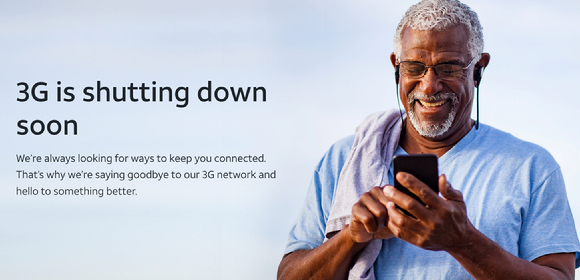 미국 이통사 AT&T는 오는 22일(현지시간)부터 3G 서비스를 종료한다고 공지했다. [사진=AT&T]