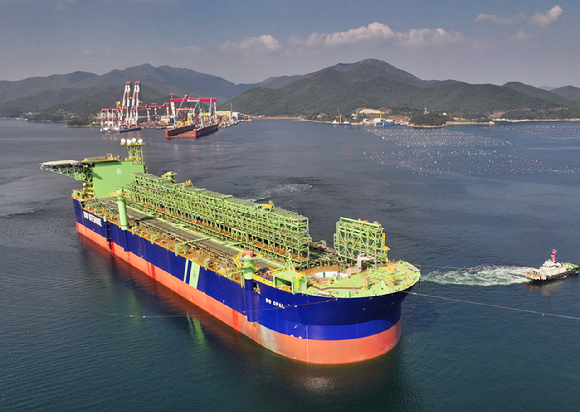 부유식 원유 생산저장하역설비(FPSO) 선체(Hull). [사진=SK에코플랜트]