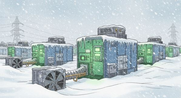 미국을 강타한 겨울 폭풍 '펀(Fern)'의 영향으로 비트코인 네트워크의 핵심 지표인 해시레이트가 급락했다. [사진=AI 생성 이미지]