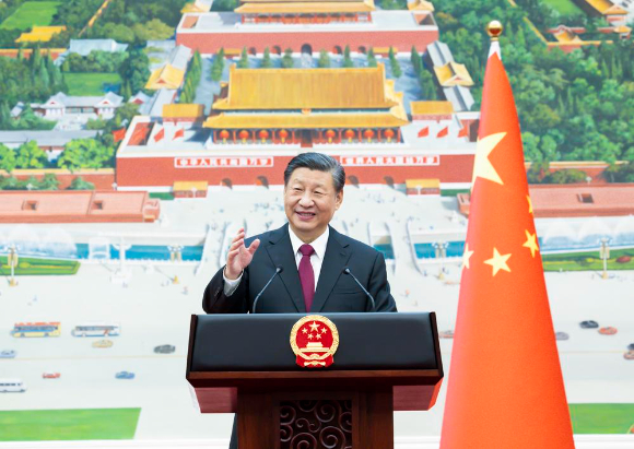 시진핑 중국 국가 주석이 베이징 인민대회당 베이징청에서 대사들을 상대로 연설하고 있는 모습. [사진=뉴시스]