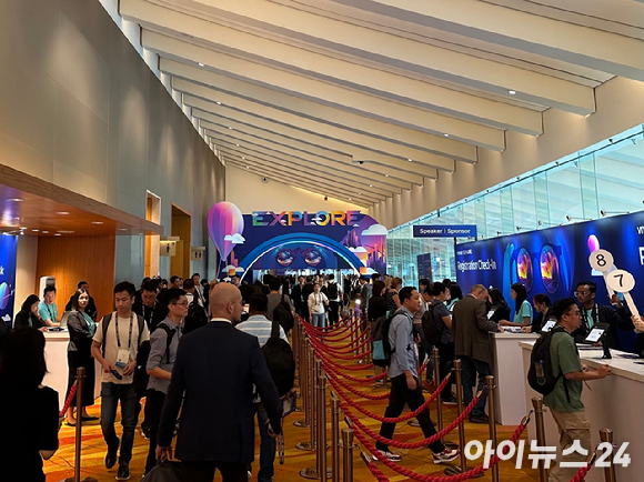 VM웨어는 27~28일(현지시간) 양일간 싱가포르 마리나 베이 샌즈 컨벤션센터에서 'VM웨어 익스플로어 2023 싱가포르'를 개최했다. [사진=박진영 기자]