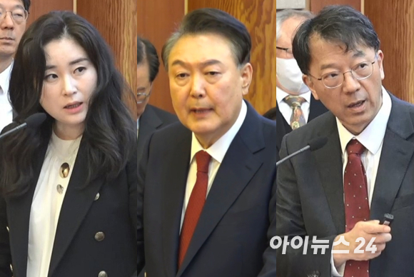 문형배 헌법재판소장 권한대행과 헌법재판관 등이 25일 오후 서울시 종로구 재동 헌법재판소 대심판정에서 열린 대통령 탄핵 심판 11차 변론에 착석해 있다. [사진=사진공동취재단]