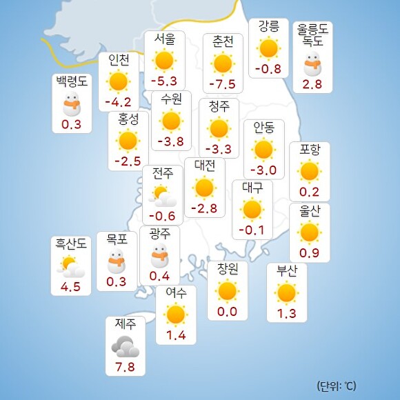 1일 오전 9시 현재 전국 날씨. [사진=기상청 날씨누리]