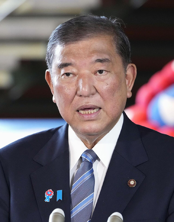 미국과 일본의 무역협상이 타결된 지난 7월 23일 이시바 시게루 일본 총리가 도쿄 총리 관저에서 취재진 질문에 답하고 있다. [사진=연합뉴스]