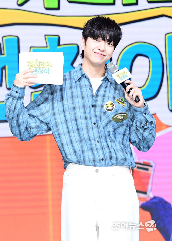 코미디언 유재필이 16일 오전 서울 마포구 쇼킹케이팝센터에서 열린 ENA 예능 프로그램 '길치라도 괜찮아' 제작발표회에 MC로 참석하고 있다. [사진=정소희 기자]