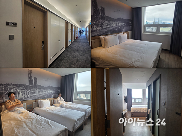 유흥식 트레블로지 강남역삼서울 총지배인(왼쪽)과 이호윤 트레블로지 호텔 아시아 한국총괄이 기자들의 질문에 답하고 있다. [사진=구서윤 기자]