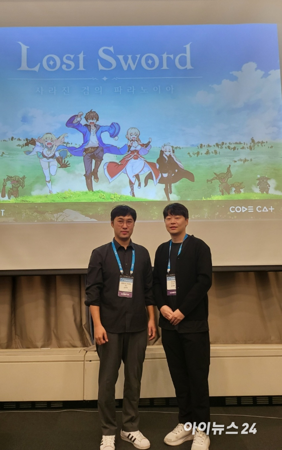 송문하 위메이드커넥트 사업팀장(좌측), 김제헌 코드캣 대표 [사진=박예진 기자]