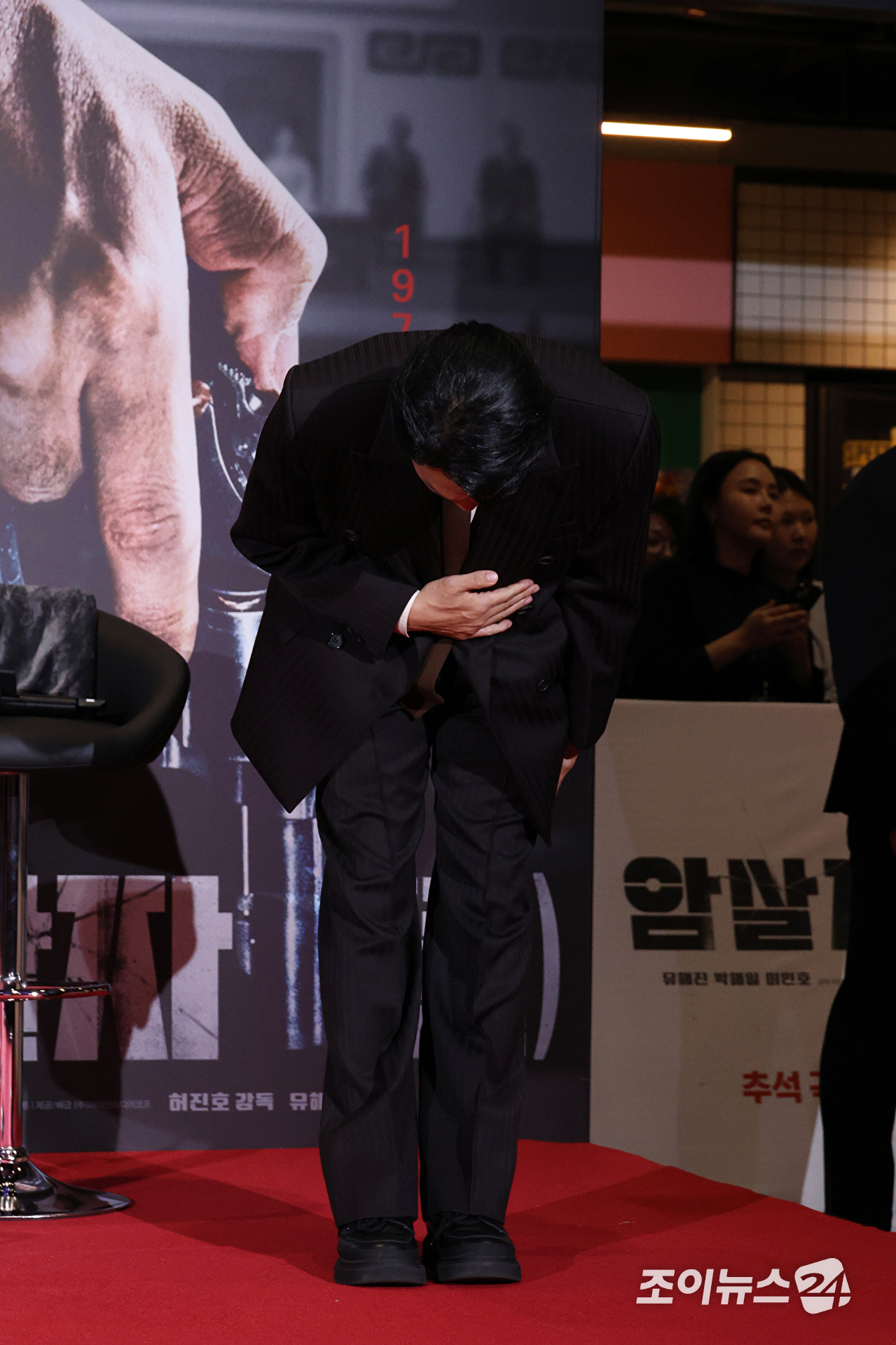 배우 박지환이 31일 서울 강남구 삼성동 메가박스 코엑스점에서 진행된 영화 '암살자(들)'(감독 허진호) 쇼케이스에 참석하고 있다. [사진=문수지 기자]