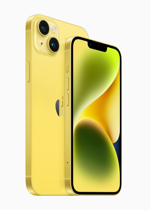 옐로 색상 모델이 아이폰 14 및 아이폰 14 플러스 라인업에 합류한다. [사진=애플]