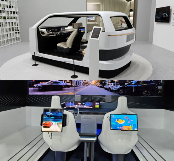 LG와 삼성의 차량용 디스플레이 콘셉트 전시 [사진=정구민]