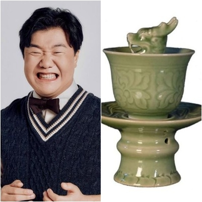 개그맨 겸 시사 크리에이터 이상민 씨가 장동혁 국민의힘 대표의 술자리 녹취록 논란을 두고 장 대표에게 넘치면 흘러내리는 술잔 '계영배'를 보냈다고 밝혔다. [사진=이상민 SNS]