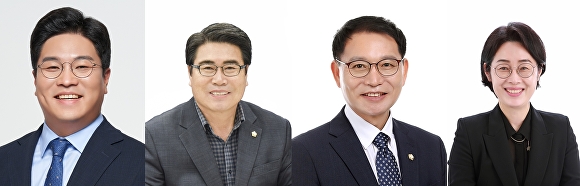 광주 광산구 의회, 박해원 운영위원장(왼쪽부터). 박현석 행정자치위원장. 김영선 경제복지위원장. 양만주 시민안전위원장 [사진=광주시 광산구의회]