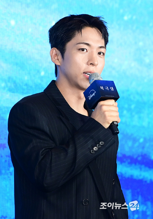 배우 주종혁이 2일 오전 서울 종로구 포시즌스 호텔에서 진행된 디즈니 플러스 오리지널 시리즈 '북극성' 제작발표회에 참석하고 있다. [사진=정소희 기자]