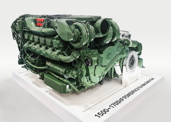 HD건설기계 K2전차 엔진(DV27K). [사진=HD건설기계]