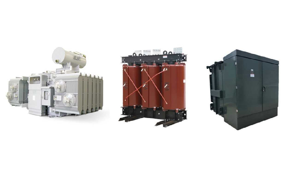 (왼쪽부터) LS일렉트릭 북미 데이터센터 수출용 배전유입변압기, 배전몰드변압기, 배전패드변압기 [사진=LS일렉트릭]